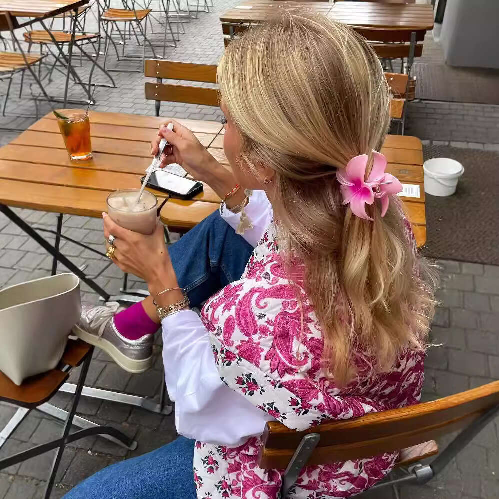 Autumn/Winter European and American Women's Street Printed Quilted Cotton Splicing Vest Coat W028 5887 2024 Versatile New Trendy Clothing Ins