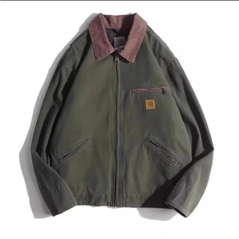 Washed Vintage Distressed Denim Canvas Work Jacket Men Jackets for Winter 241202