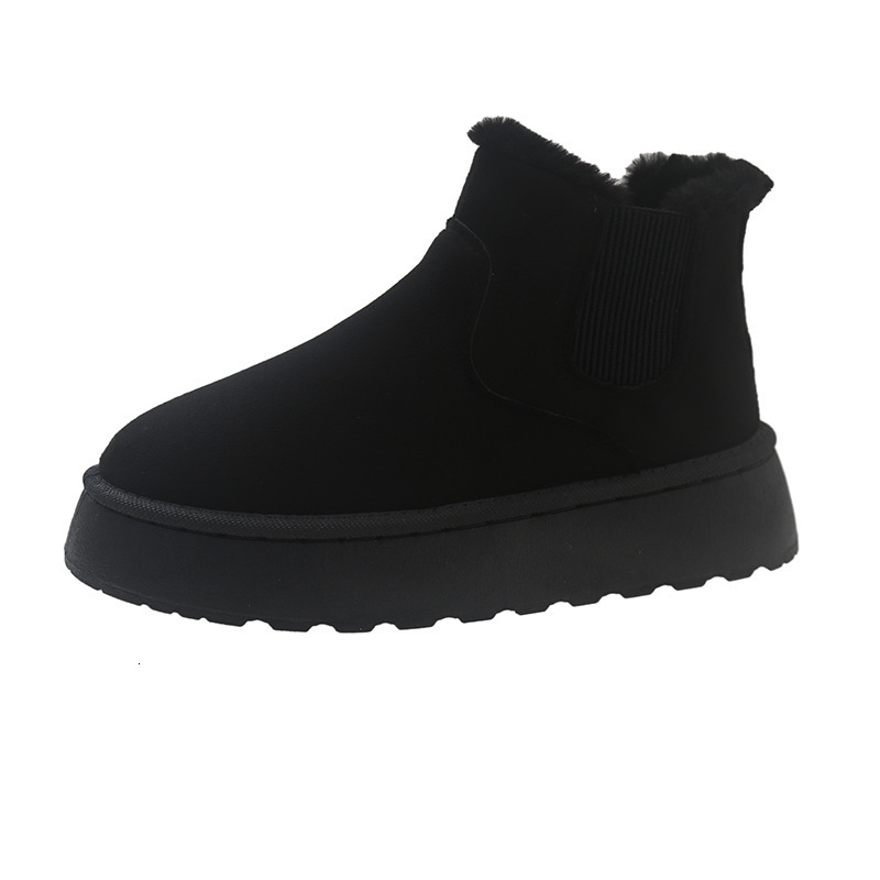 Thick soled snow boots for women, autumn and winter 2024 new model with added fleece and thick warm boots, bread shoes for women, snow boots