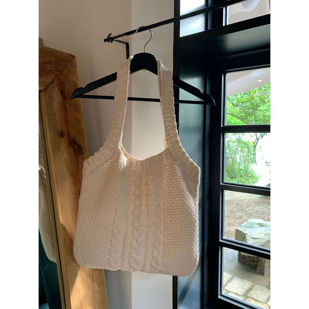 Literature And Art Retro Large Capacity Knitting Fried Dough Twists Handbag Tote Messenger Senior Lady Bag B1