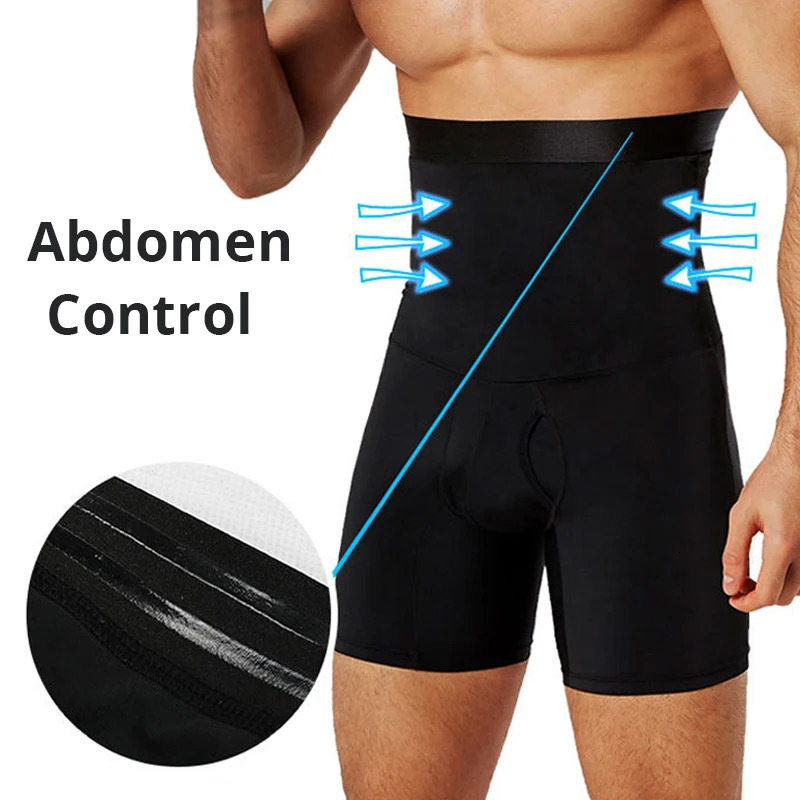 Men Tummy Control Shorts Body Shaper Compression High Waist Trainer Belly Slimming Shapewear Boxer Underwear Fajas 241121