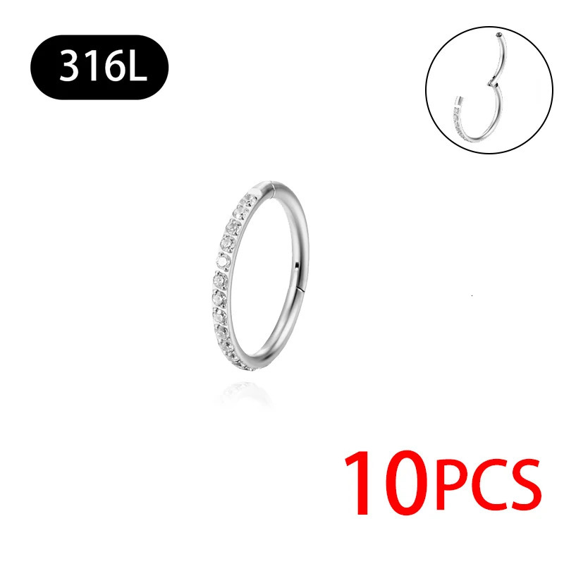 316L Navel Piercing Steel Earrings Nose Ring Piercing Jewelry Tragus Piercing Zirconia Sexy Body Jewelry 241120