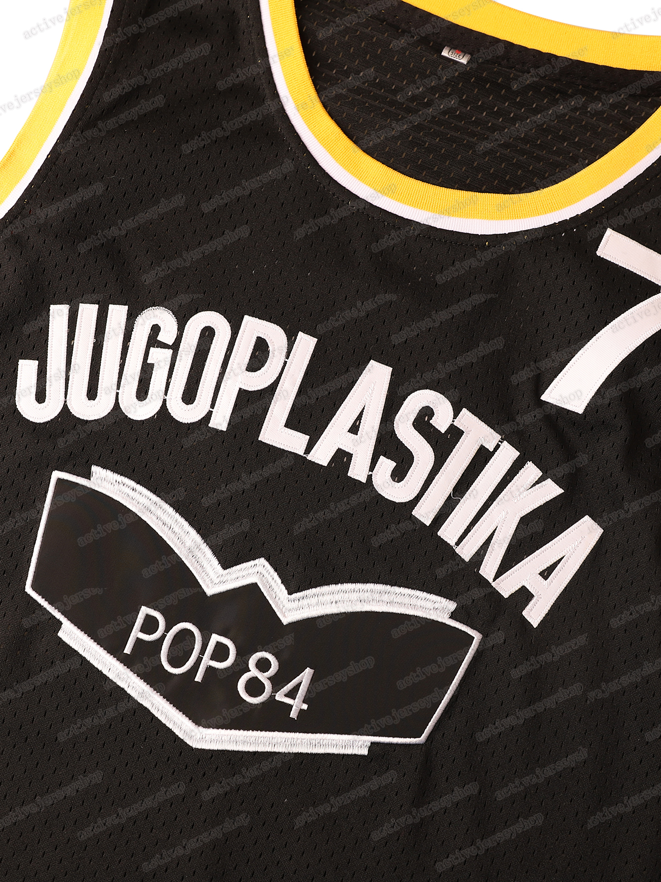 men #7 Kukoc yellow black Vintage Basketball Jerseys Sleeveles with Embroidered Letters and Numbers for Adult for Gifts