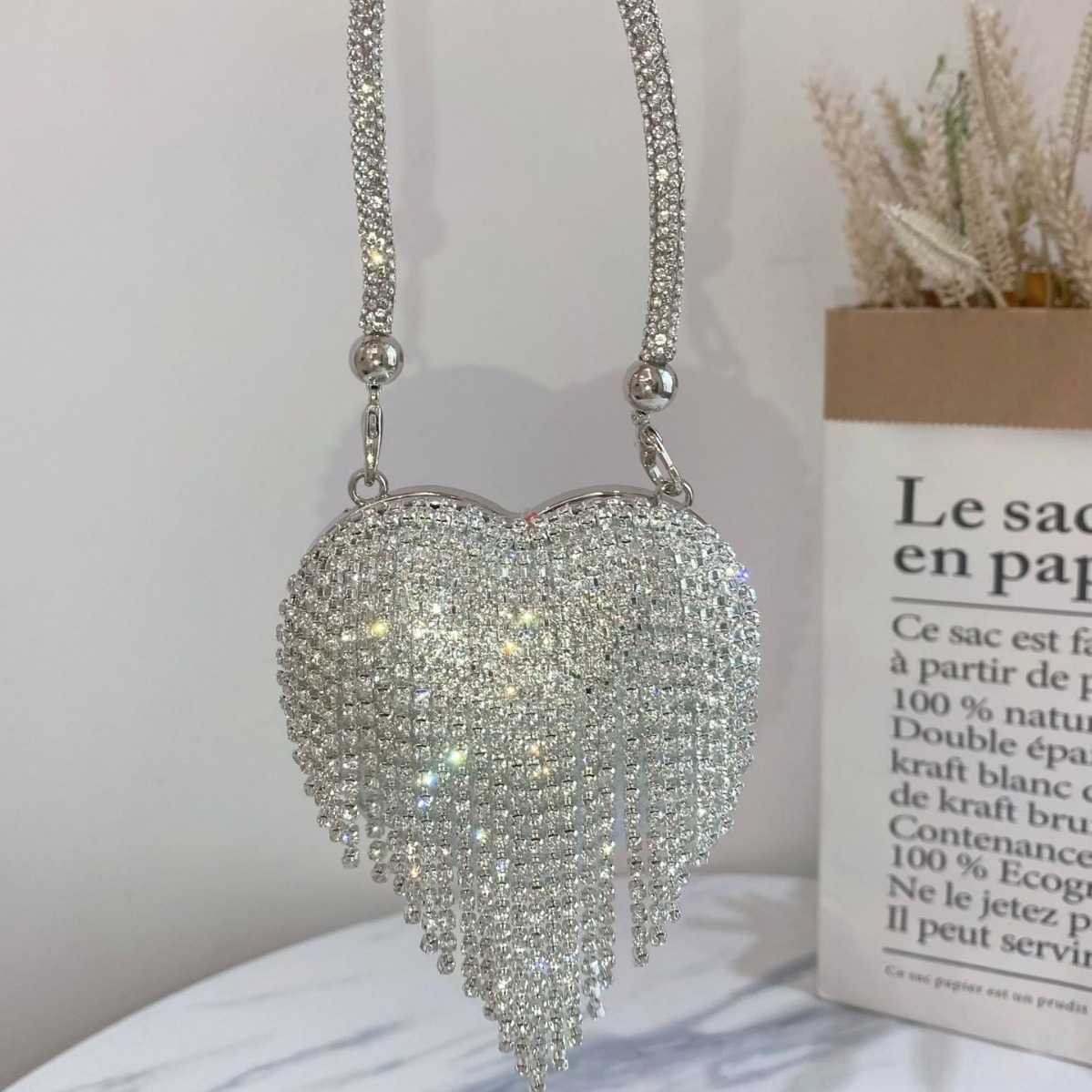 New Popular Mouth Red Envelope Love Bag Premium Mini Bag Diamond studded Fashion Simple Chain Bag 241202