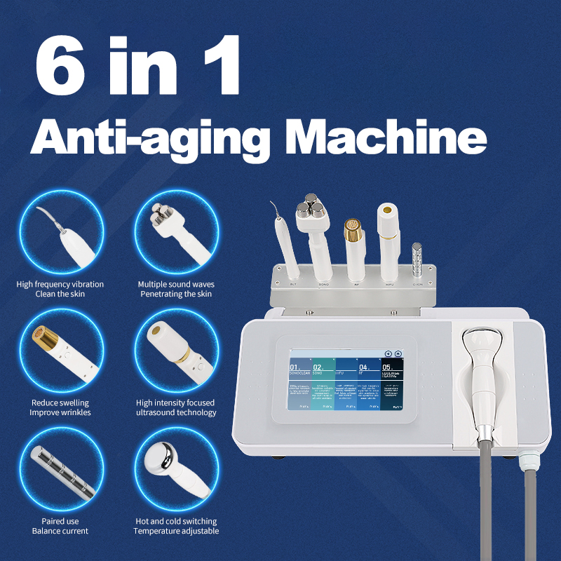 Korean Skincare 6 In 1 Face Cleansing Anti-Aging Wrinkle Removal Beauty Machine for Reduce Acne Marks