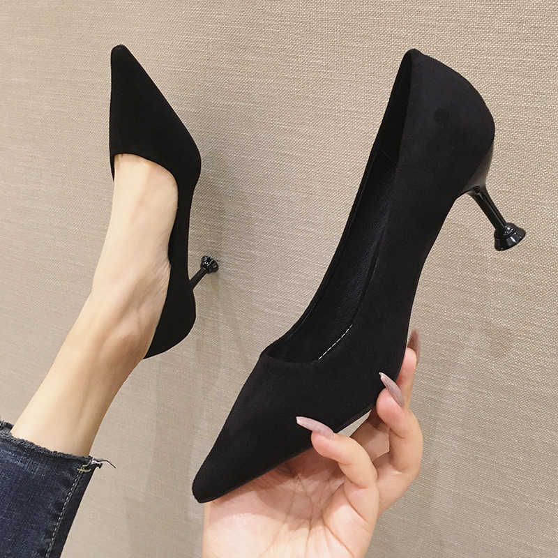Summer New Professional High Heels Versatile Work Shoes Shallow Mouth Pointed Fine Heel 3cm5cm 7cm