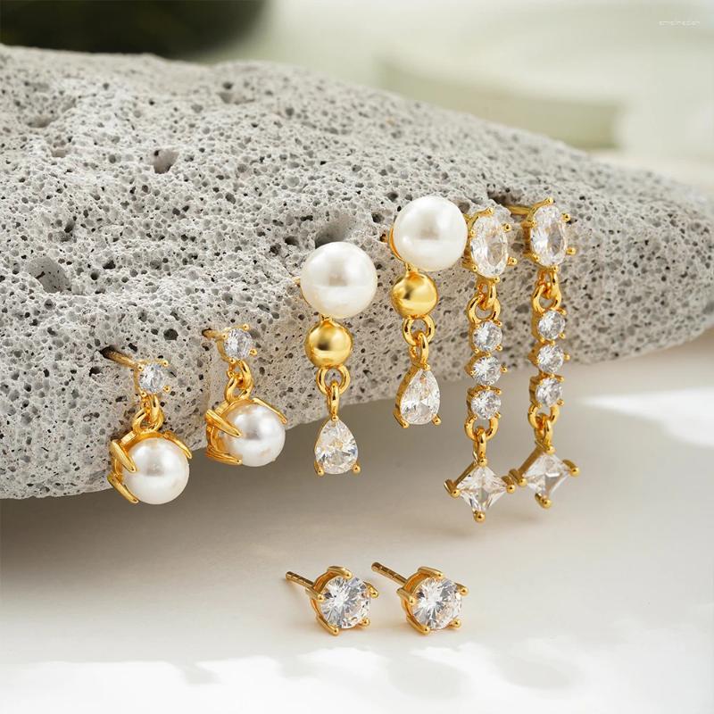 Hoop Earrings Dainty Zircon Small Stackable 14k Gold Plated Set For Women Multiple Piercing Cartilage Huggie Earring Jewelry