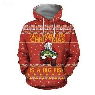 2024 new European American Christmas themed long sleeved hooded loose top men's and women's hoodies 3D printed