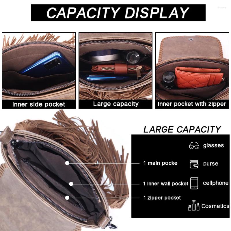 Totes Lock Edge Emed Single Shoulder Small Square Bag With Rope Design Tassel Crossbody zhanyishengli