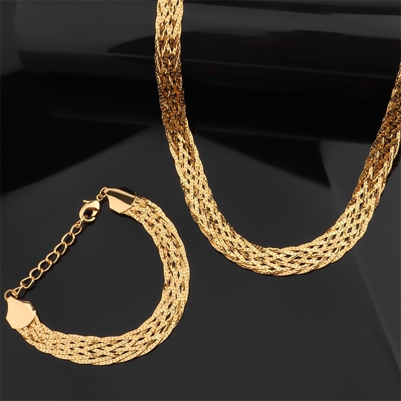Gold Color Hollow Earrings Necklace Set Fashion Women Dubai Africa Punk Jewellery Choker Necklace Wholesale Accessaries 241120