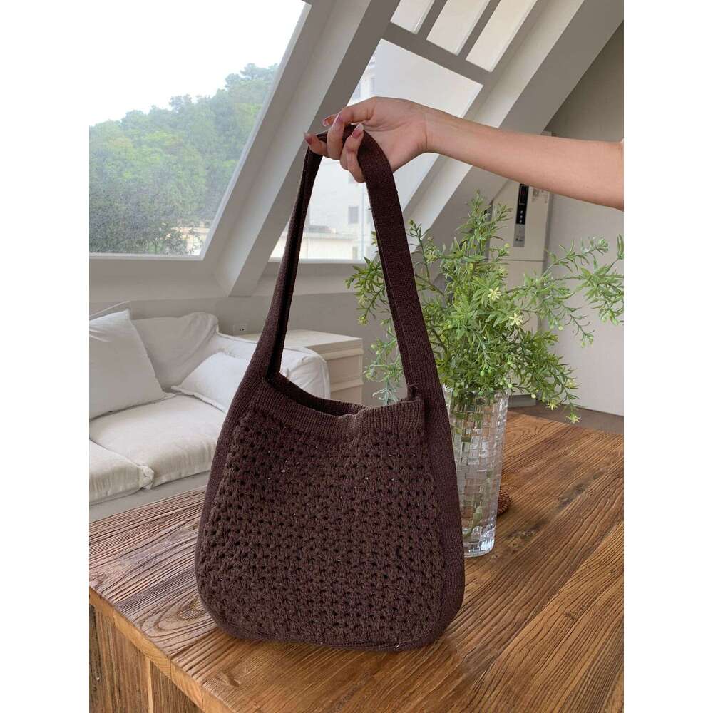 New Korean Simple Fashion Retro Knitted Women's Shopping Handbag Shoulder Bag B1