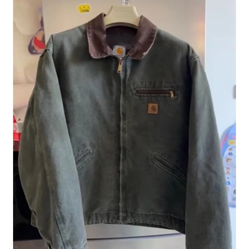 Washed Vintage Distressed Denim Canvas Work Jacket Men Jackets for Winter 241202
