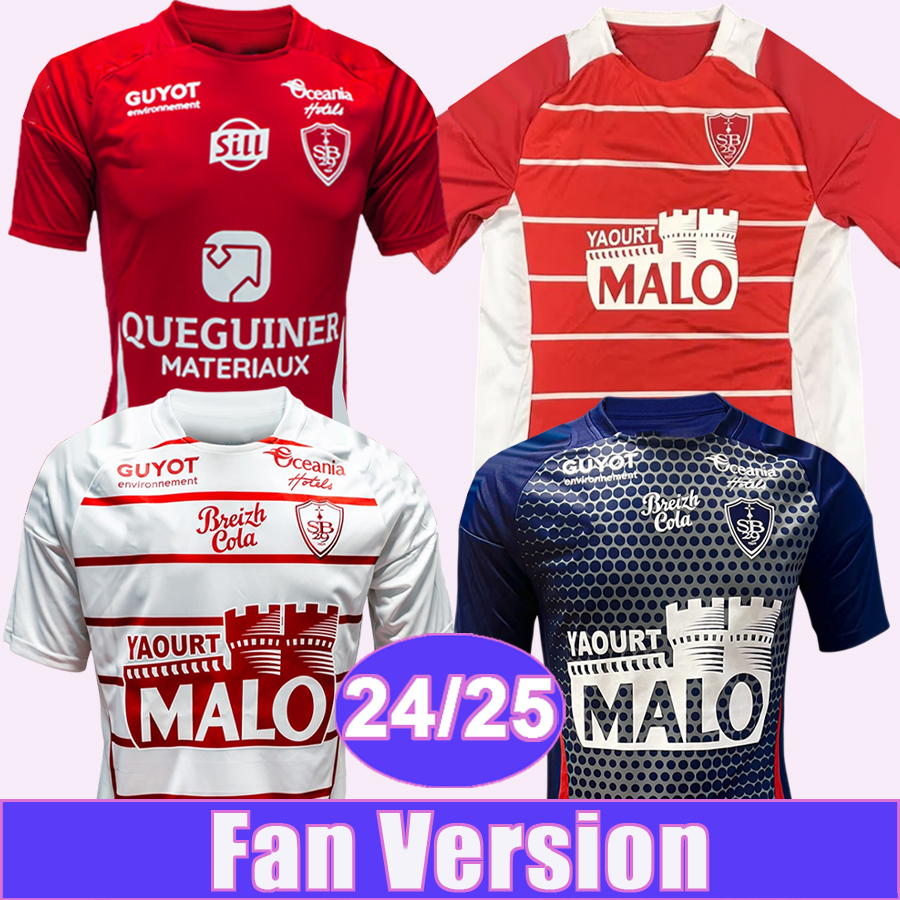 24 25 Stade Brestois 29 CAMBLAN Mens Soccer Jerseys AJORQUE FAIVRE LEES-MELOU DOUMBIA MAGNETTI CHARDONNET B.LOCKO Home Away 3rd Football Shirt