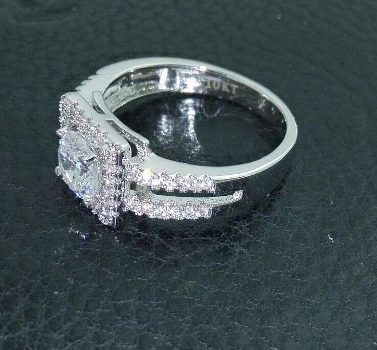 Exquisite 10K Gold Filled White Topaz Fashion Jewelry Gemstone Wedding Ring for Women (Free Shipping) dh5727163