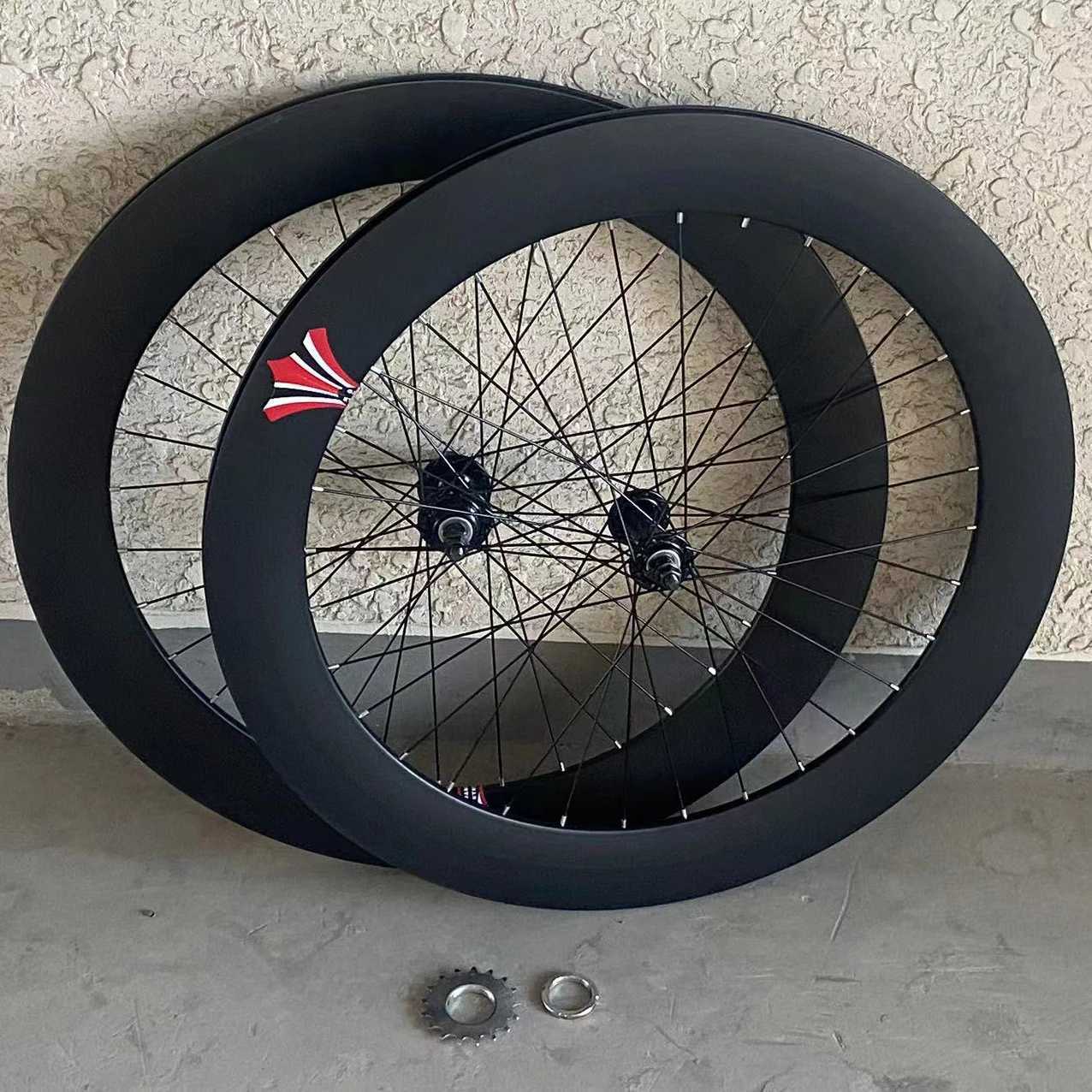 Bike Wheels Track Fixie Bike Flip-flop Aluminum Alloy Rim Single Speed Bicycle Wheelset Hight 70mm Front Rear 32H Hub Fixed Gear Bike Wheel S241223