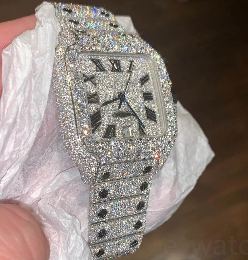 designer luxury mens moissanite watch women watches men iced out watch diamond montre mossanite watch Montre de luxe moissanite watch vvs IL4