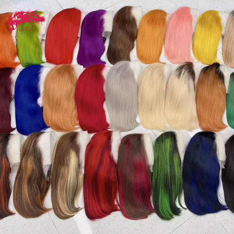 Ali Queen 13X4 Short 613 Color 180% Density Transparent Pre Plucked Bone Human Hair Lace Front Bob Wigs For Women