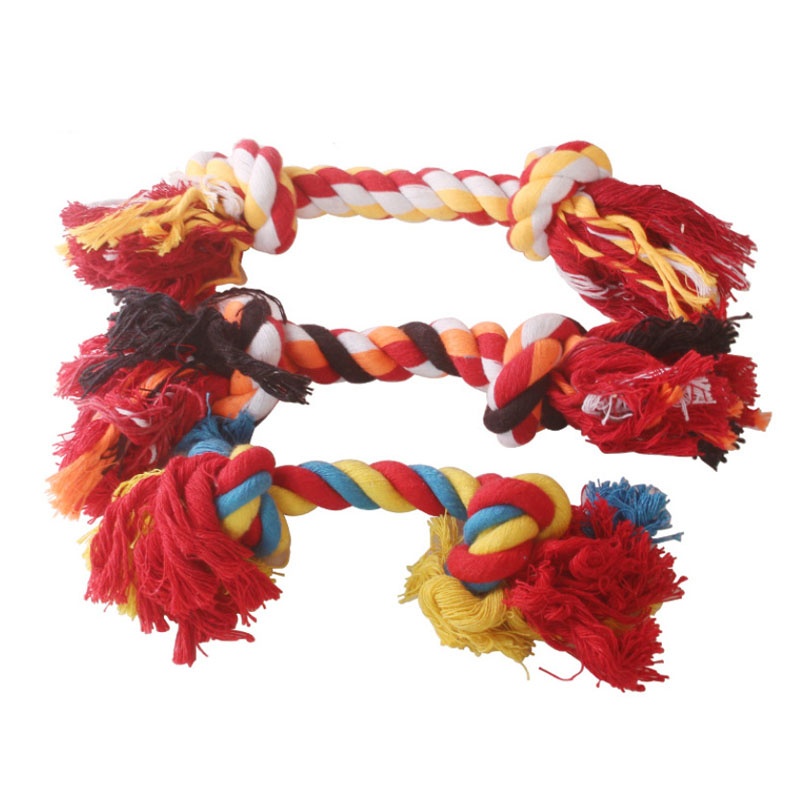 Dog Toy Cotton Rope Set with Colored Knots Cat and Dog Bite Resistance and Relaxation Toy Set