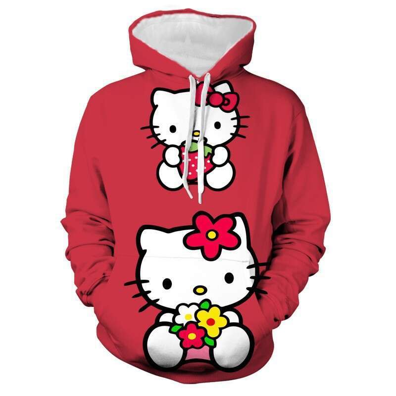 3D printed men's women's casual hooded sweatshirt for autumn and winter 2024