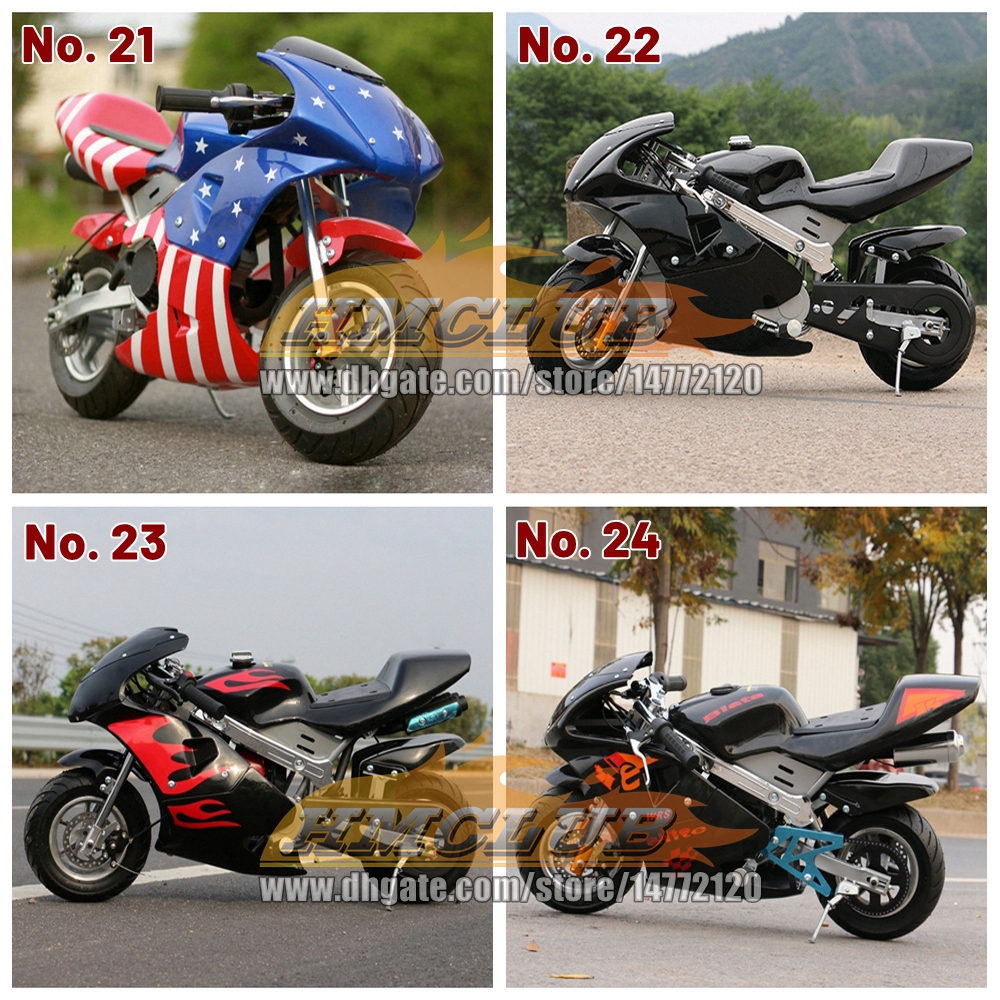 40Colors Real 2-Stroke 49 50 CC Mini Motorcycle OFF-Road Superbike Mountain Race Gasoline Pocket Bike Small Buggy Street MOTO Racing Autocycle Kids To