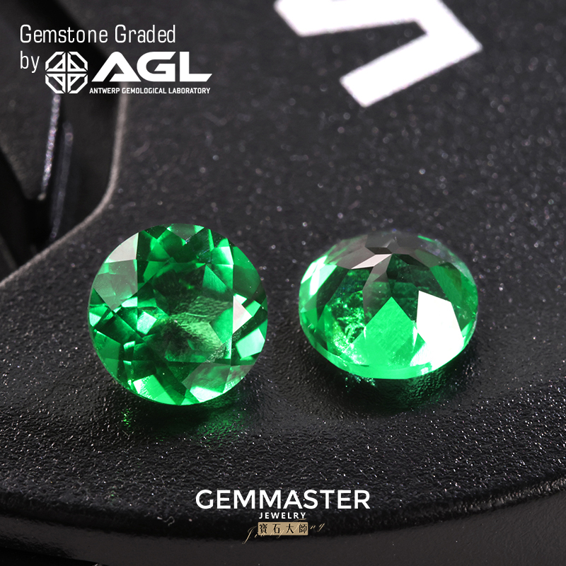 Round Brilliant Lab Grown Emerald Vivid Green Stone Verdant Green Emerald With AGL certificate Lab Emerald Factory wholesale