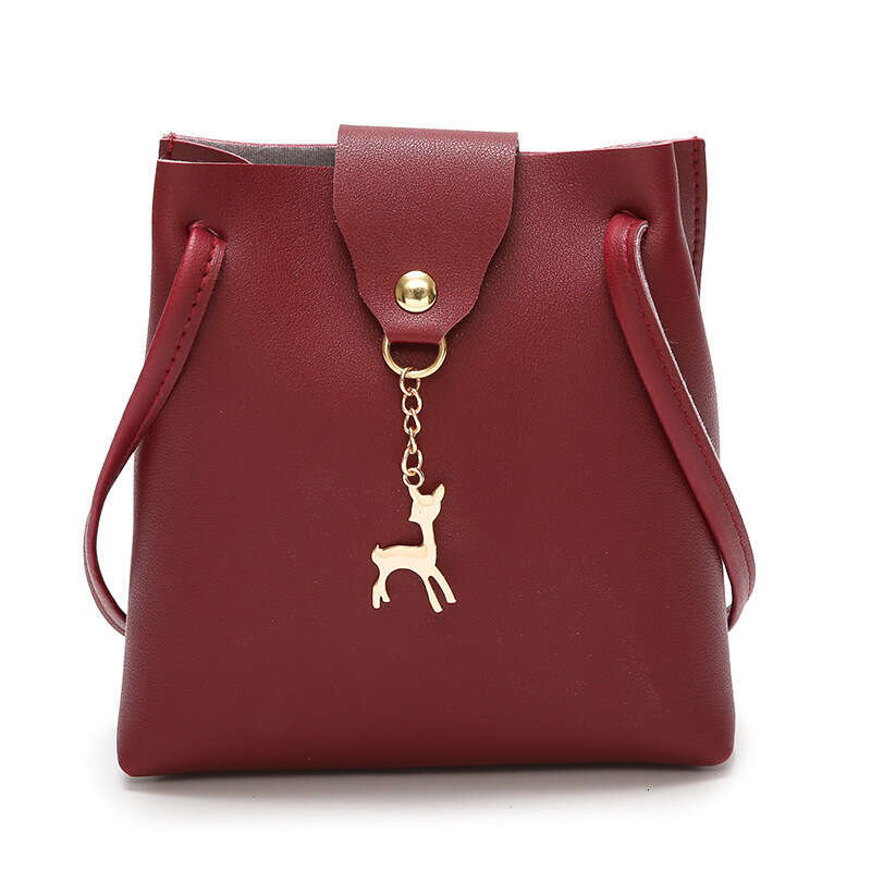 Deer Pendant Single Shoulder Diagonal Span PU Bucket Summer New Change Women's Bag B1