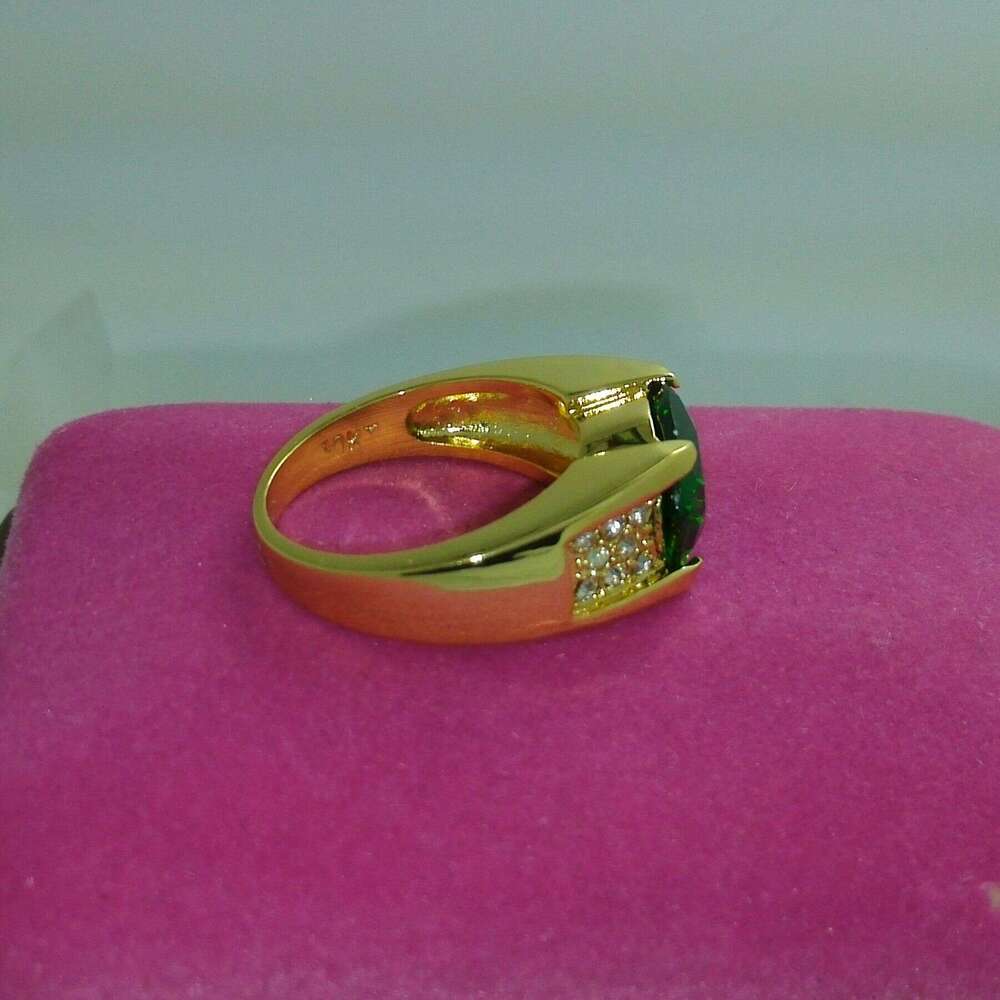 10kt Gold Filled Peridot Gemstone Ring for Men - Size 9/10/11 dh910320090