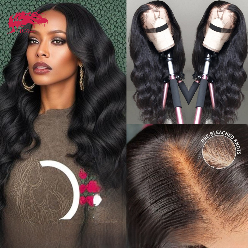 Ali Queen Body Wave Frontal 13X4 13X6 Indina Hair Virgin Human Hair Lace Closure Glueless Wig 180% Density