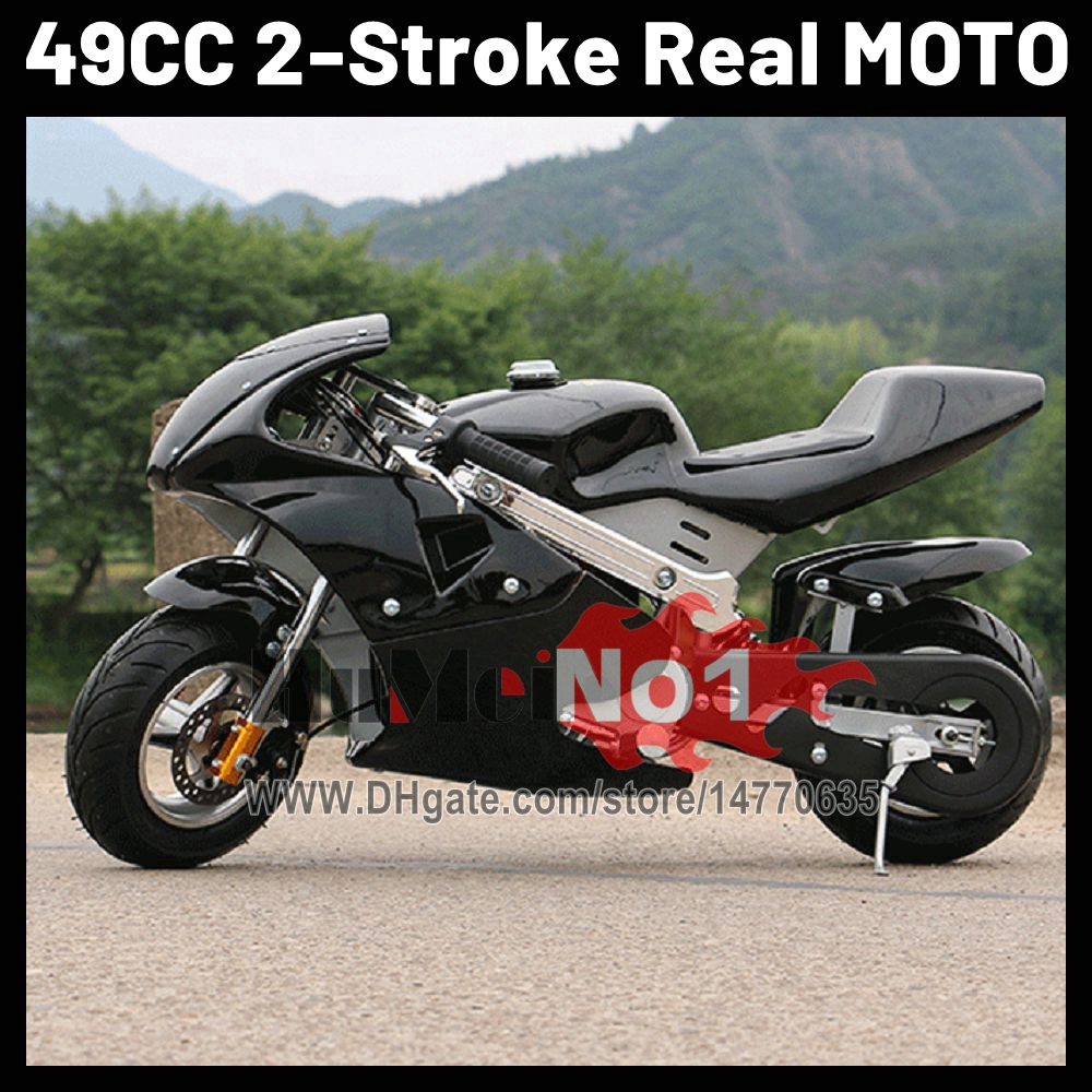 40Colors Real 2-Stroke 49CC Mountain Mini Motorcycle Small Buggy Pocket Bike Superbike Moto Bikes Gasoline Adult Child Off-road Vehicle MOTO Kids Toy Birthday Gifts