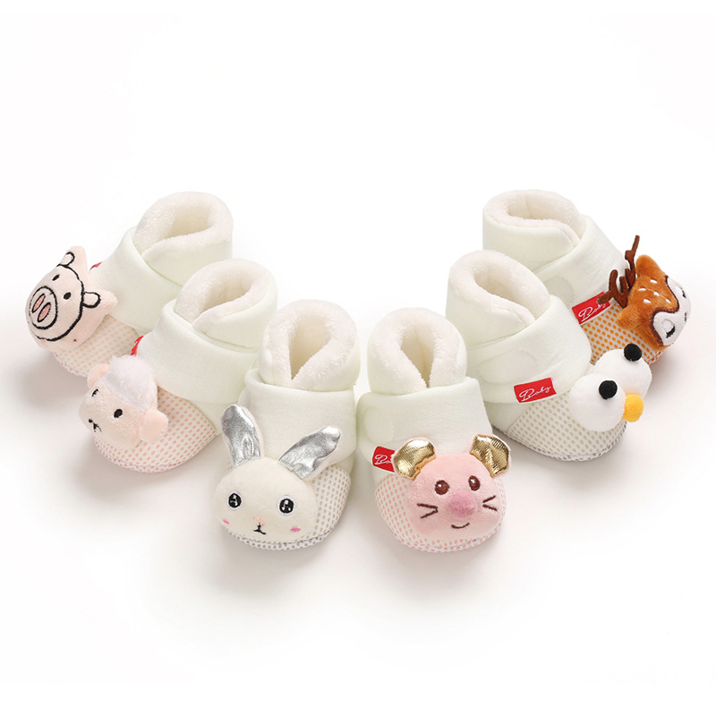 Infant Winter Shoes Toddler Cute Cartoon Cotton Warm Fluffy Baby Boots Shoes Cutefeet First Walker Shoes for Newborns