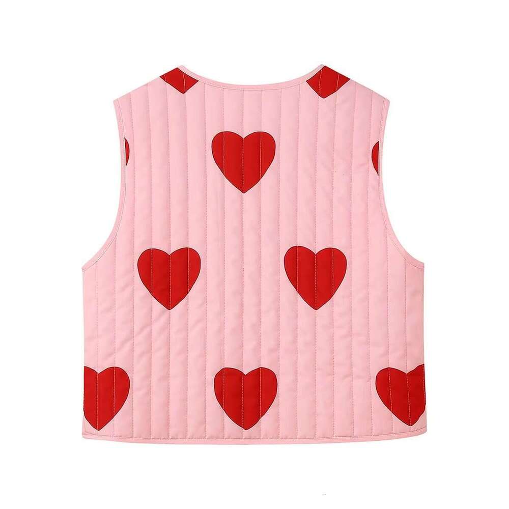 autumn winter products European and American women's street love tie cotton vest W028 6403 2024 new casual versatile fashion clothing