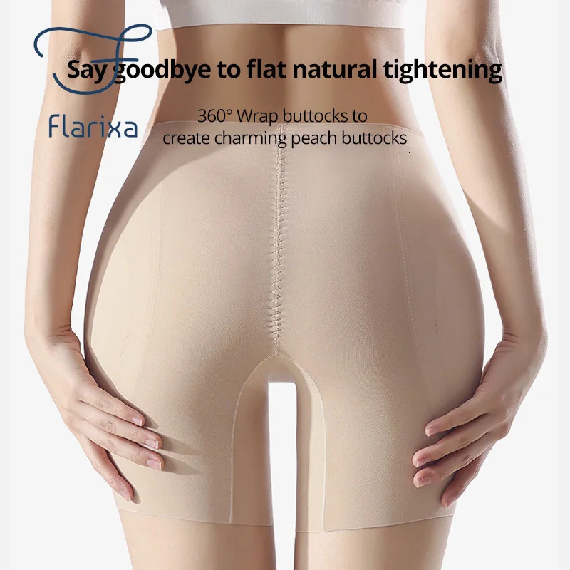 Flarixa High Waist Tummy Control Body Shaper Seamless Ice Silk Safety Shorts Butt Lifter Panties Hip Enhancer Shapewear 241121