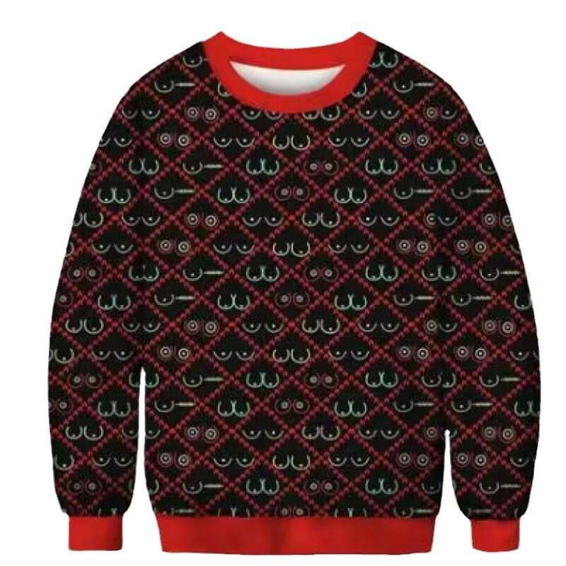 2024 New Japanese American 3D Digital Printing Christmas Carnival Fashion Leisure Loose Round Neck Hoodie Spring and Autumn Season