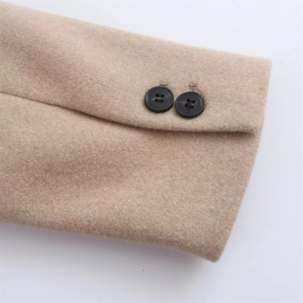 TRAF autumn womens fashionable temperament slim fit lapel single breasted decoration loose and versatile coat jacket 241121