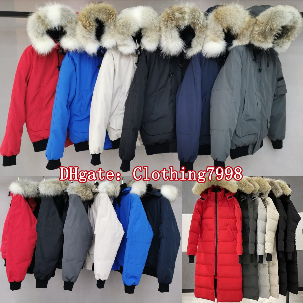 puffer jacket coat winter jacket down jacket mens jacket womens unisex warm coat real-duck-down wolf-fur collar XS-XXL