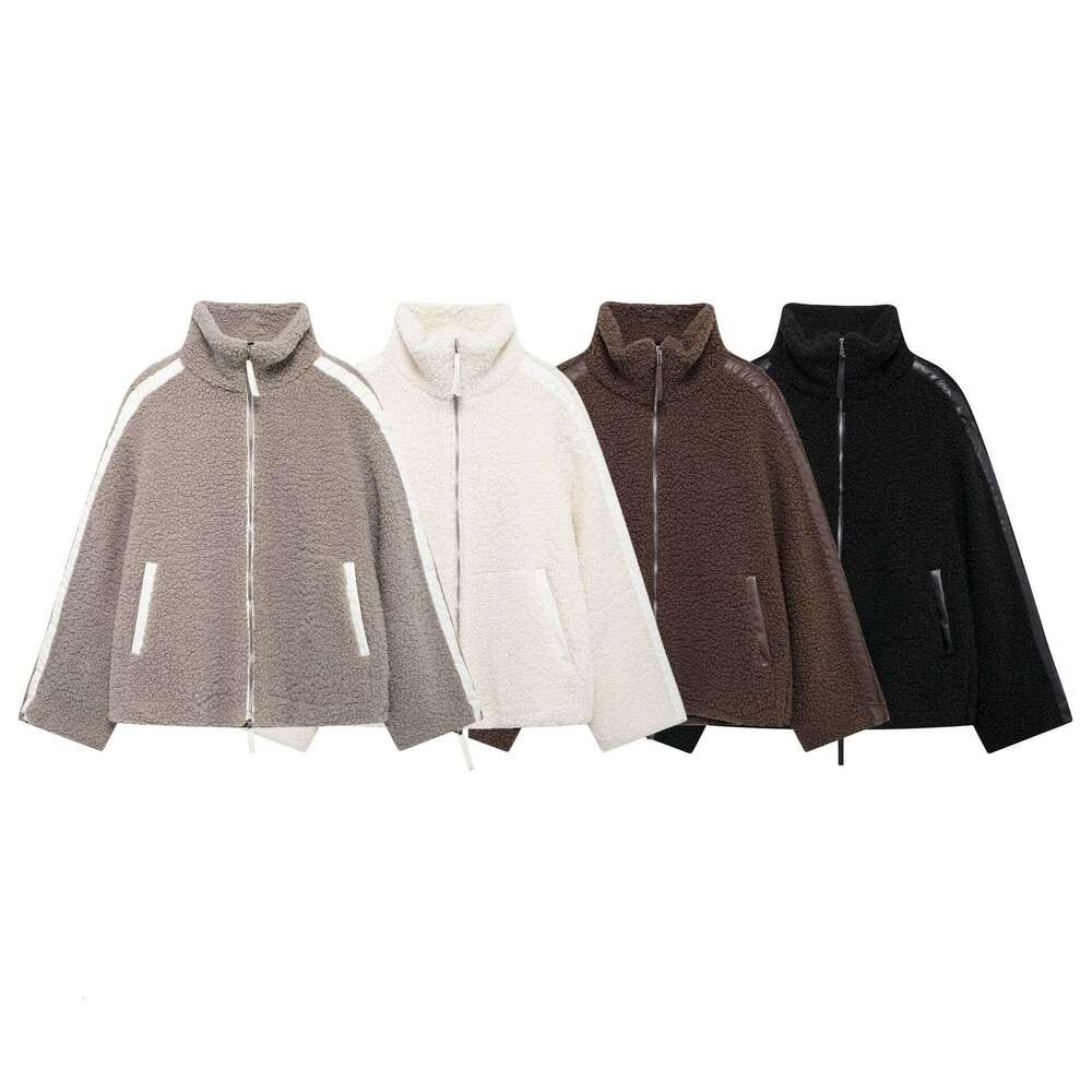 European American women's autumn and winter loose teddy veet outdoor zipper jacket 2024 new casual fashion trend clothing
