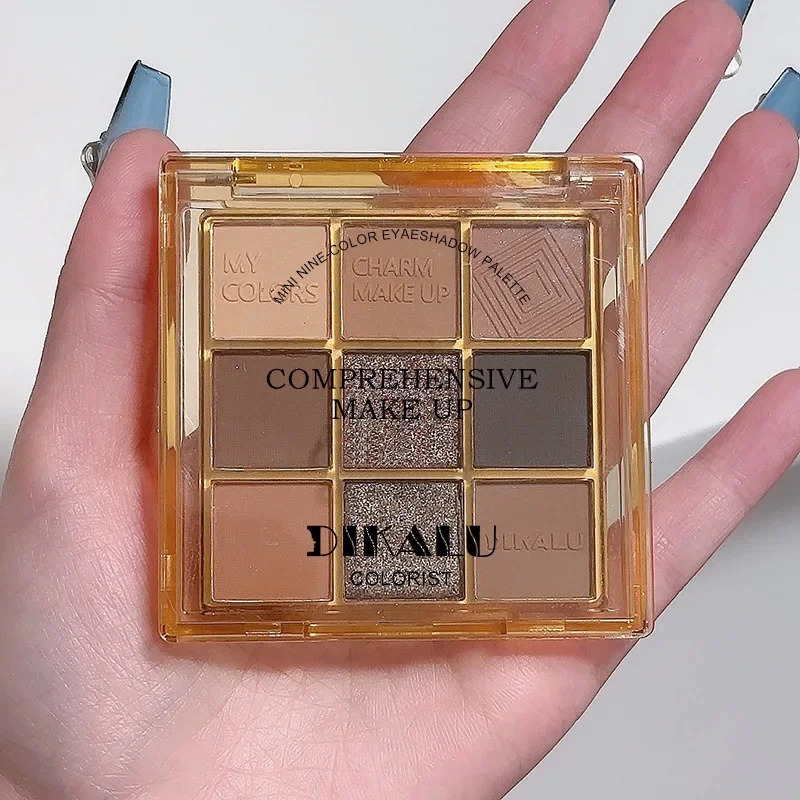 9 Colors Eyeshadow Palette Korean Makeup High Quality Professional Dark Metal Punk Smoky Eye Gray Black Shadow 241118