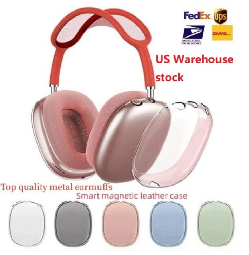 For B1 P9 Max Bluetooth Headphones Accessories airpod Wireless Earphone Top Quality Metal Earmuffs airpodspro max Earbuds Silicone Anti-drop Protect