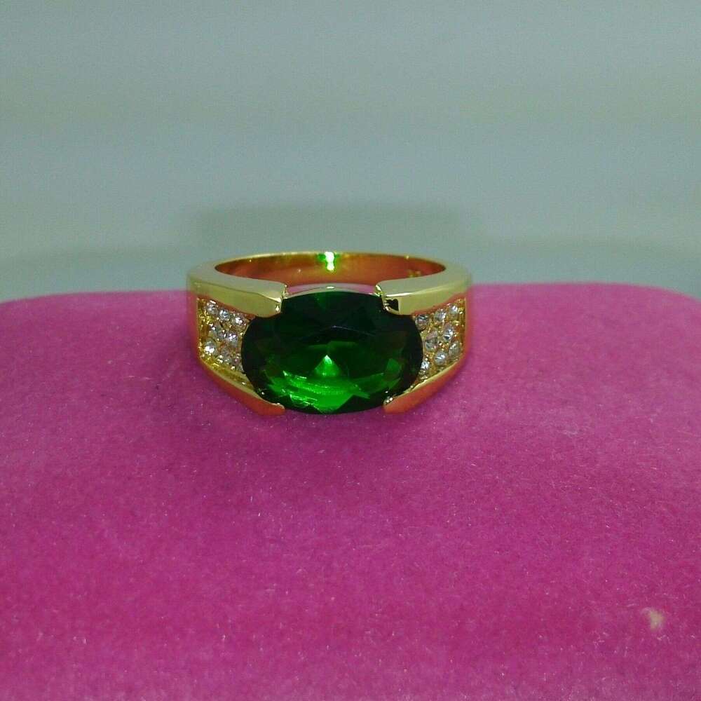 10kt Gold Filled Peridot Gemstone Ring for Men - Size 9/10/11 dh910320090