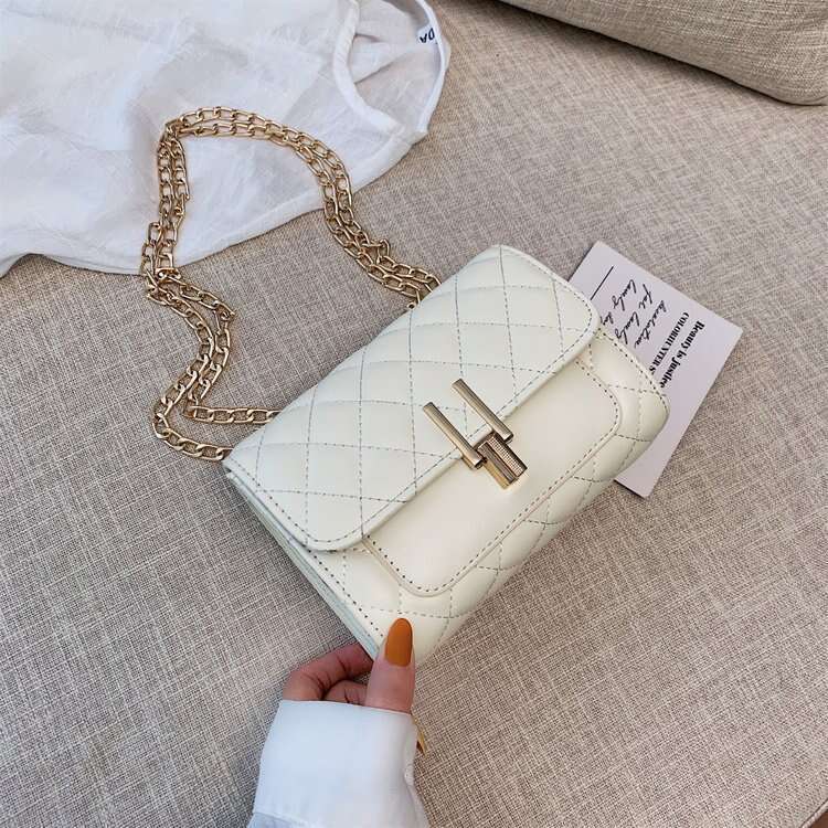 Wholesale New Korean Version Versatile And Stylish Dia Grid Chain Fashionable Y Lock Small Square Bag, Single Shoulder Crossbody Bags B2