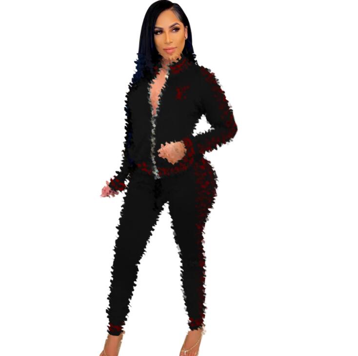 Womens Tracksuit Ladies Two Piece Set Printed Long Sleeve jacket Blouse Shirts pants Sexy 2 Pic Suits for Womens Clothing
