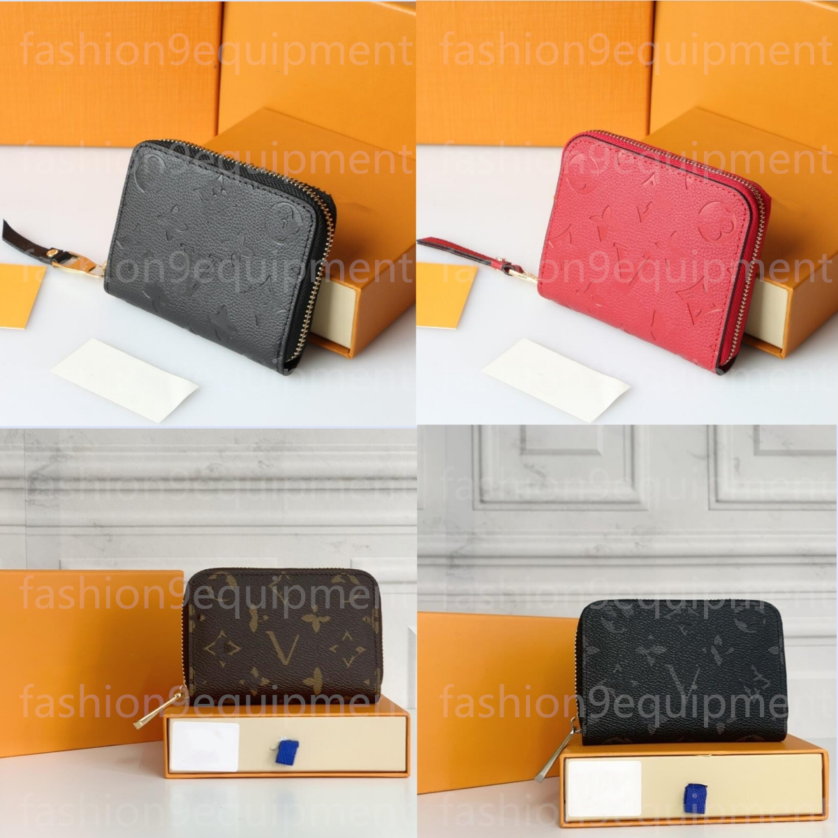 New V6 Zippy designer wallet luxury Women coin purse business card holder chain Man Designer pouch Embossed Card Holder small wallets travel Clutch Bags 55