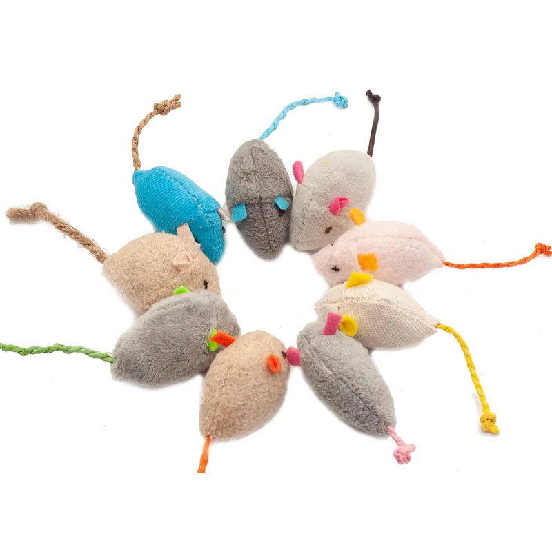Rattle Cat Mouse Toys Prefilled Catnip Faux Fur Mice Toys Interactive Cat Game Catnip Toys for Indoor Cats toy