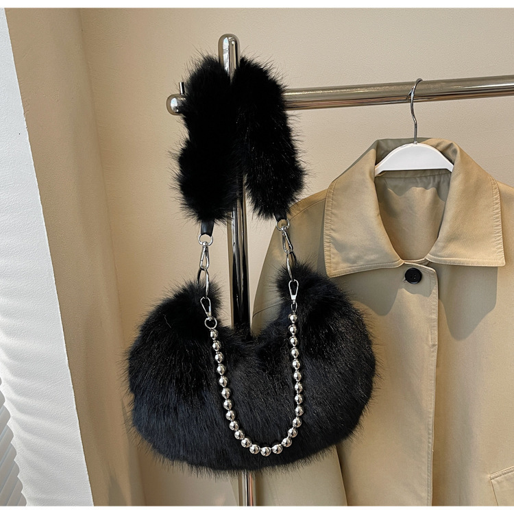 Velvet For Women, Large Capacity New Autumn And Winter Single Shoulder Underarm Bag, Hairy Dumpling Bag Designer Bags Handbags Women