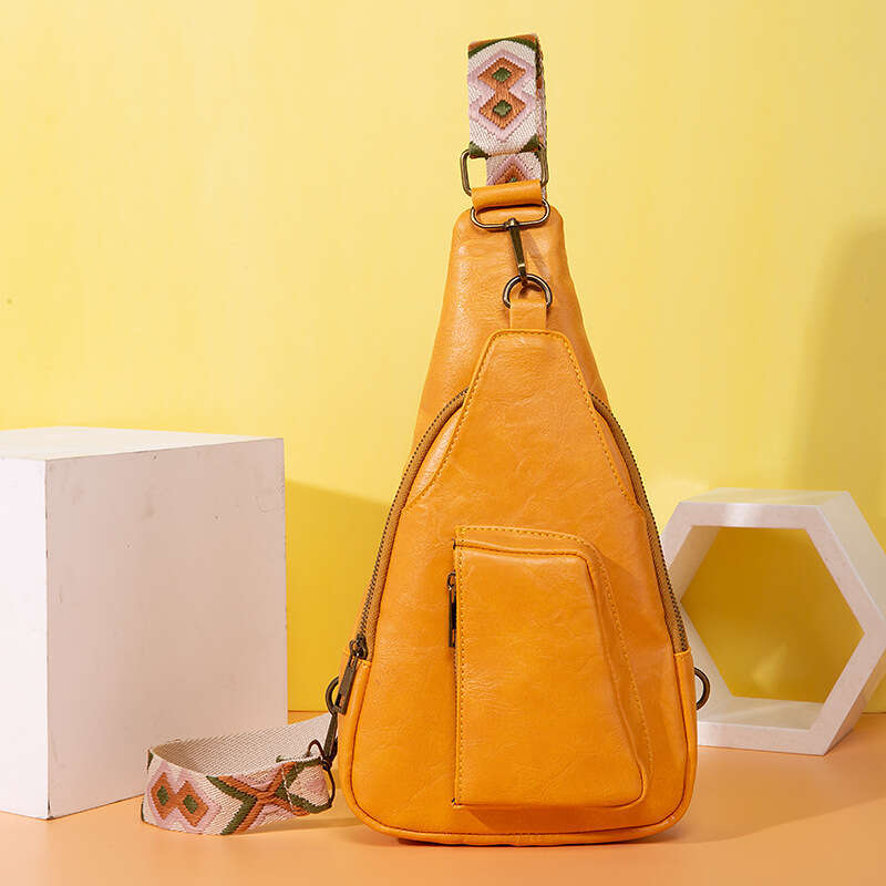 Women's Fashionable Wide Shoulder Ribbon European And American Retro Women's Chest Waist Bag B2