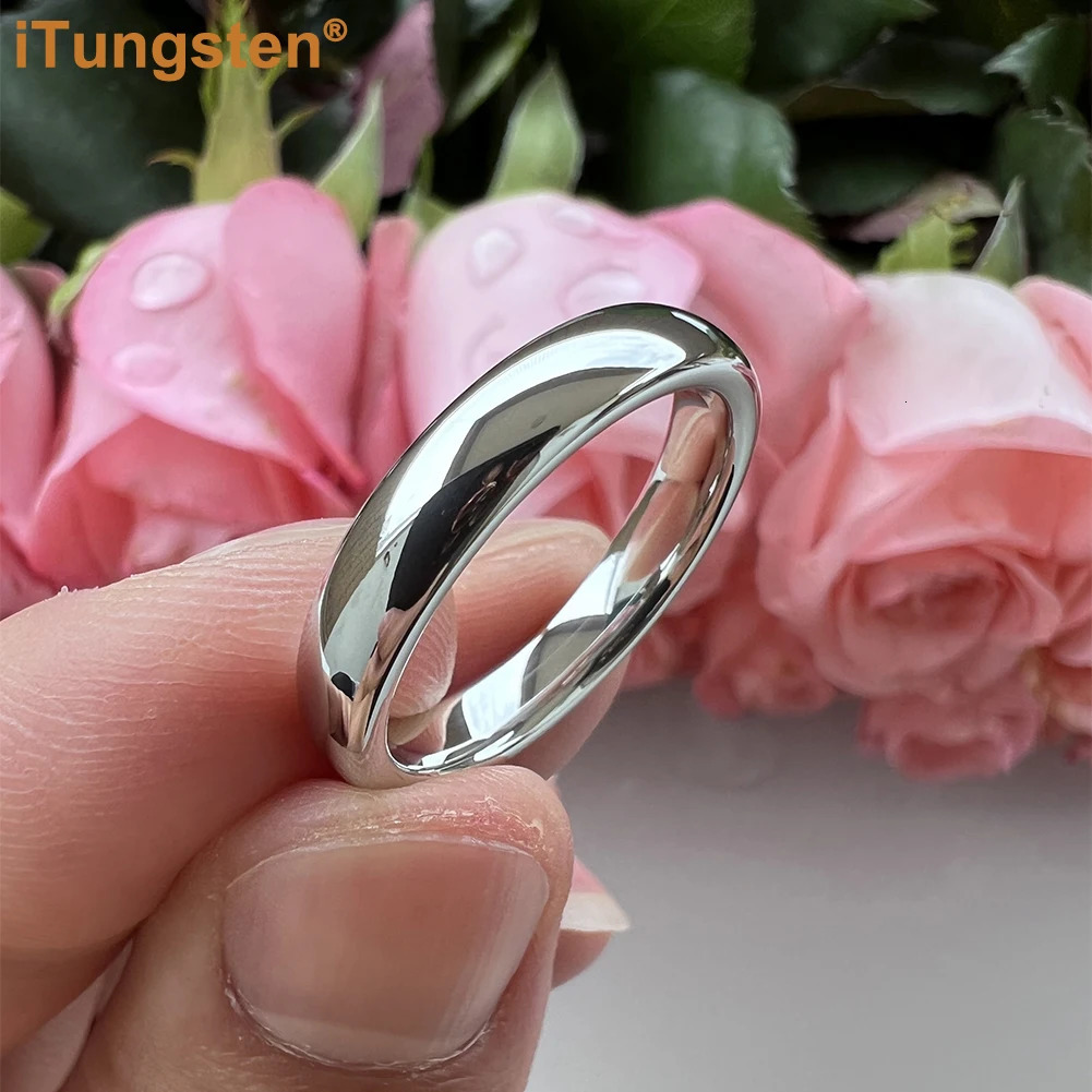 iTungsten 2/3/4/5/6/7/8/10mm White Tungsten Couple Ring for Men Women Nice Engagement Wedding Band Shiny Polished Confirm Fit 241202