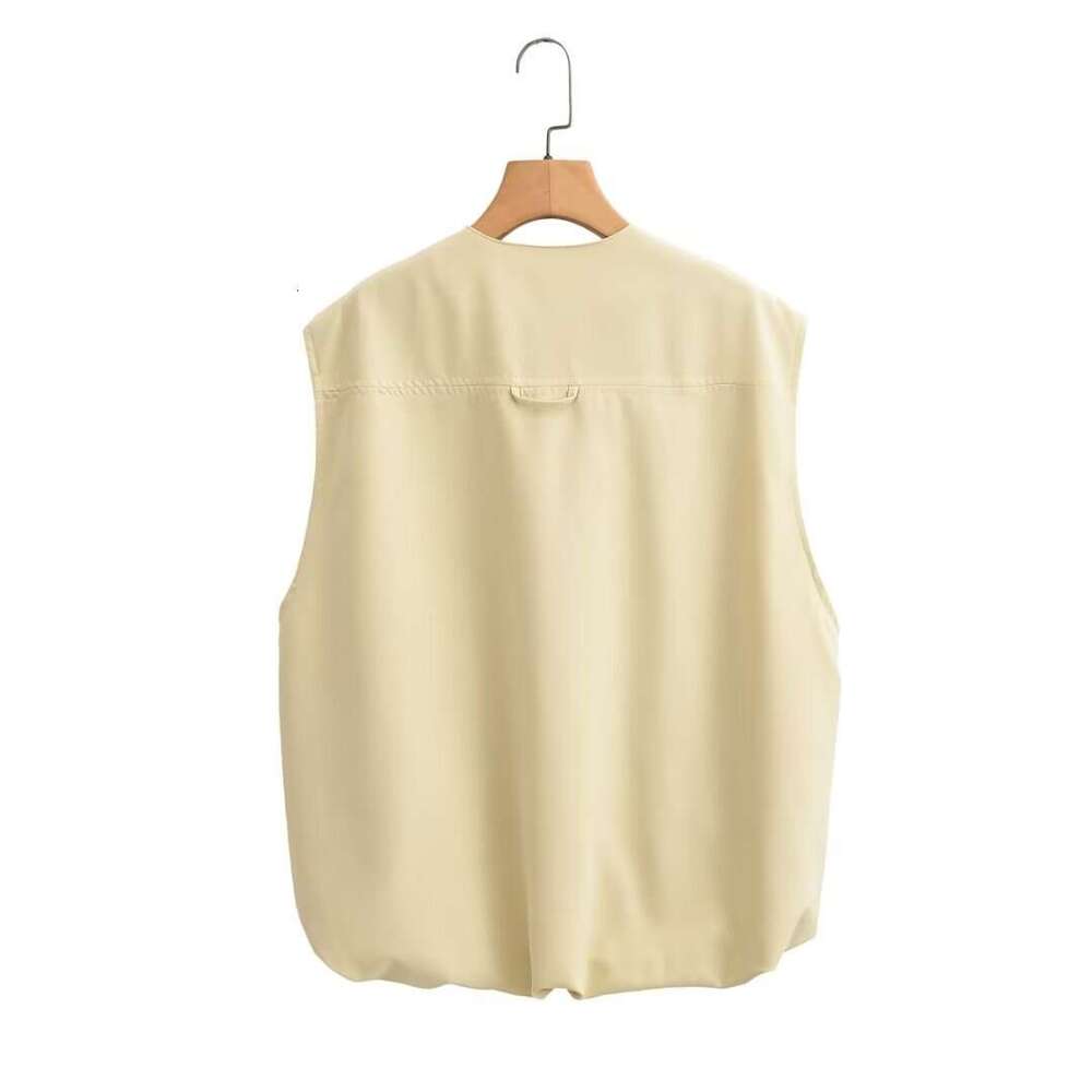 Spring Product European and American Women's Street Wrinkle Hemp Vest W014 2363 2024 New Casual Versatile Fashion Clothing
