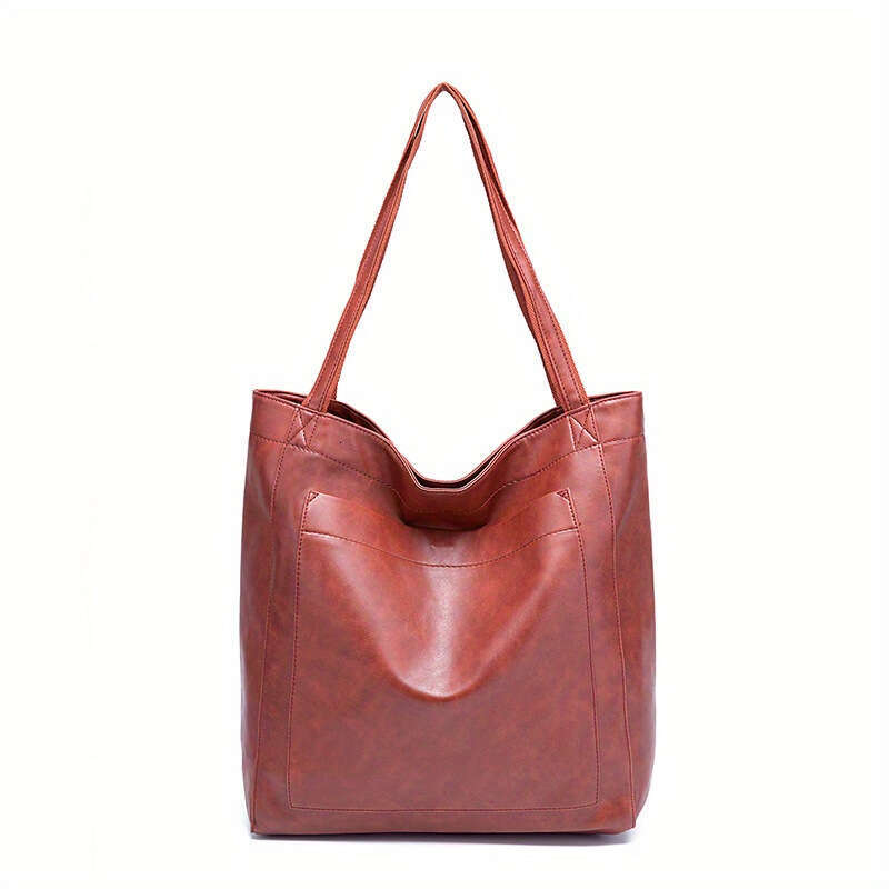 Pocket Women's Soft Handheld Single Shoulder Retro Oil Wax Leather Large Capacity Fashion New Tote Bag