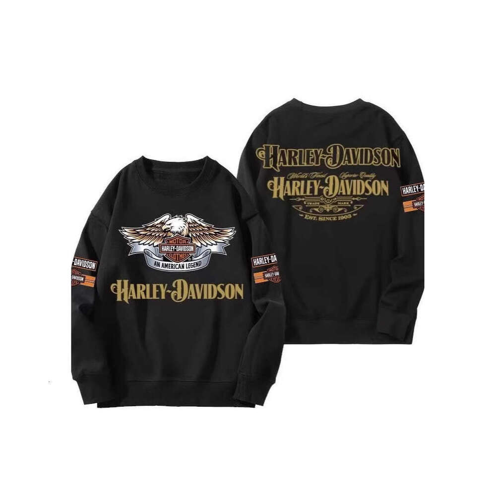 Harley heavy motorcycle 3D digital printed sweater for spring and autumn loose casual round neck sweatshirt
