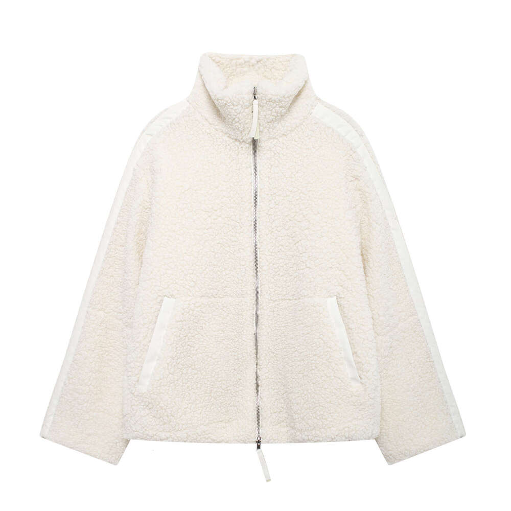 European American women's autumn and winter loose teddy veet outdoor zipper jacket 2024 new casual fashion trend clothing